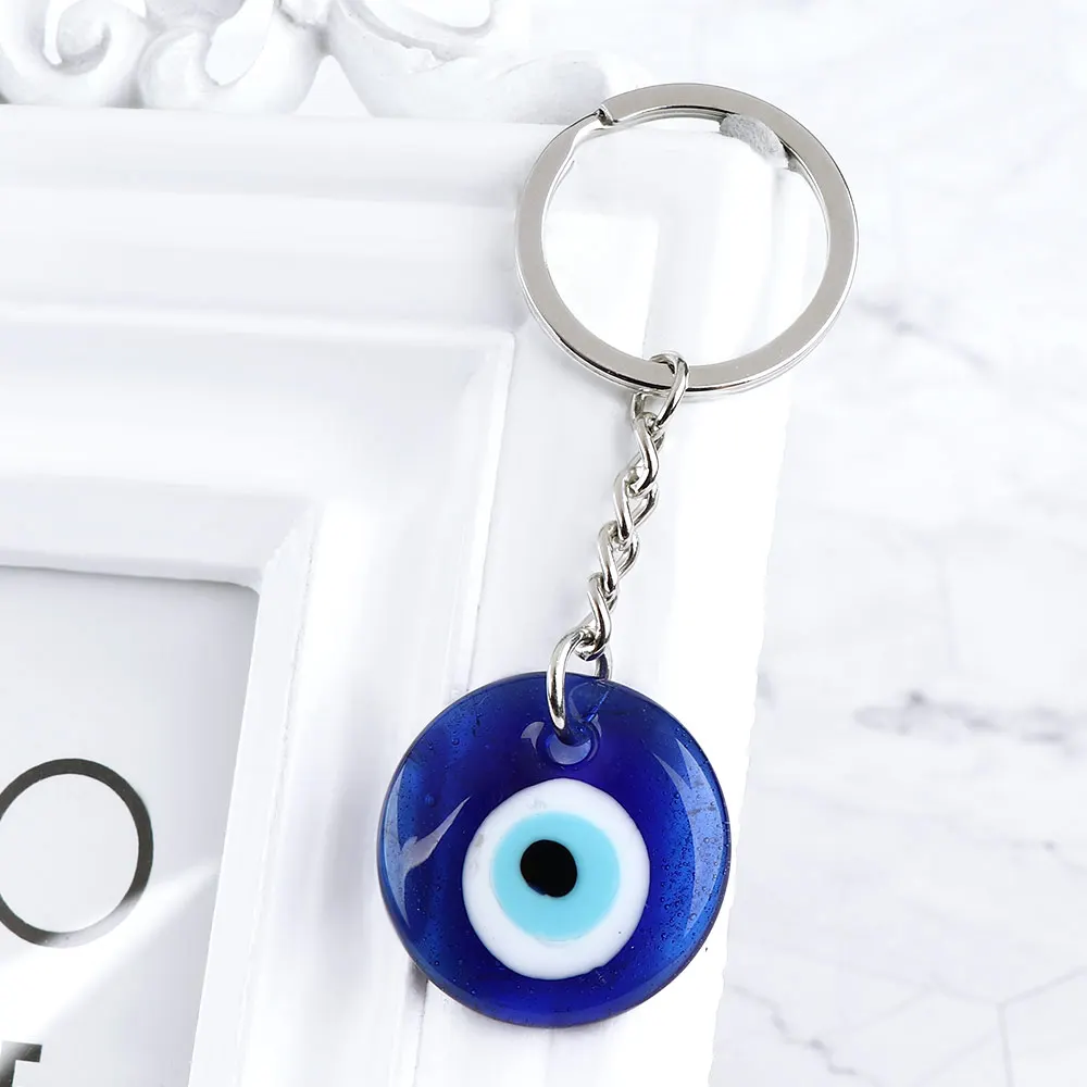 Blue Eyes Keychain Fashion Lucky Turkish Key Ring Cartoon Translucent Pendant Key Chain Jewelry Gift