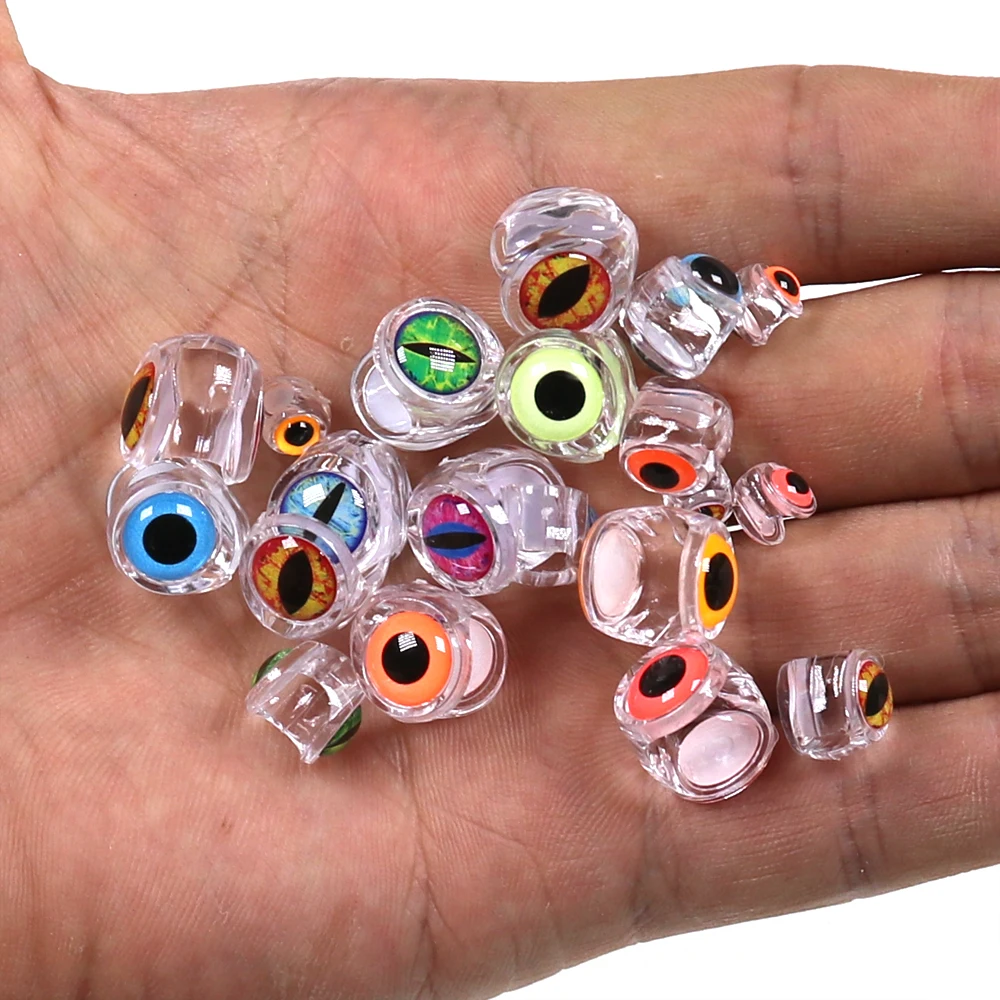 10/20PCS Fly Tying Fish Mask / 3D Eyes Suspend Streamer Reptile Dragon Eyes Pike Bass Trout Saltwater Fly Tying Material