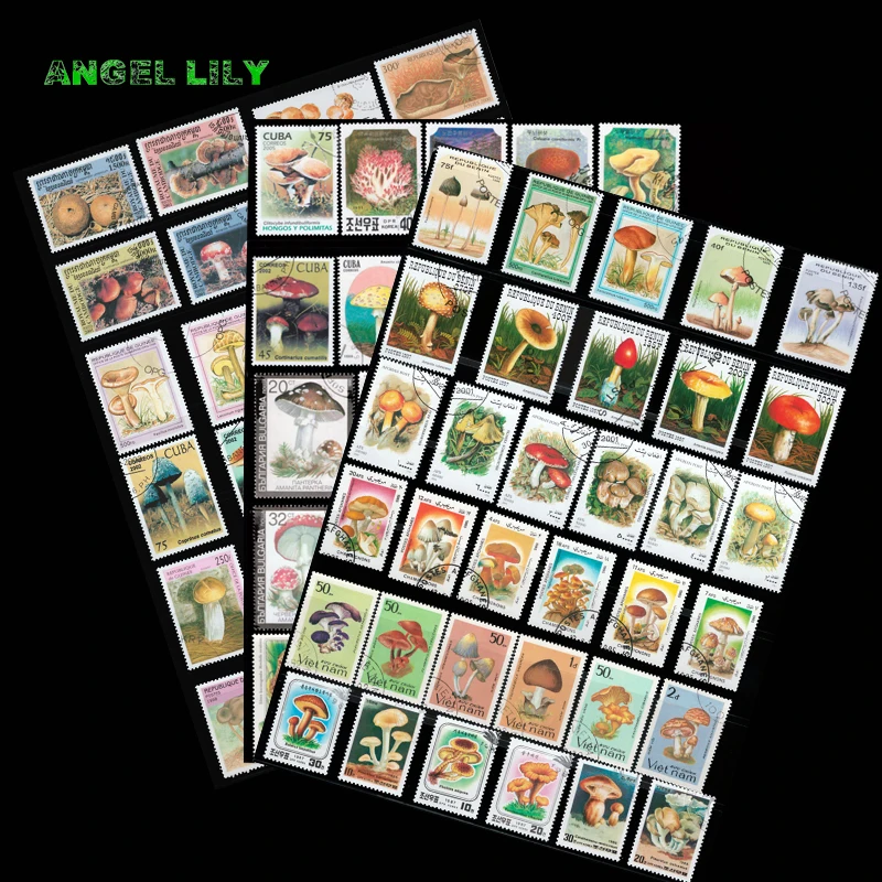 Topic Mushroom 10/50/100 PCS/lot From The World Wide  With Post Mark Postage Stamps For  Collecting