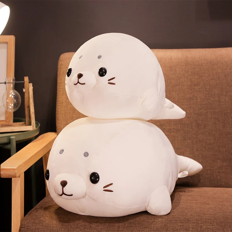 50/60CM Kawaii suave sello relleno Animal marino muñeco de peluche almohada lindo muñeco de León marino regalos de cumpleaños para niños y niñas