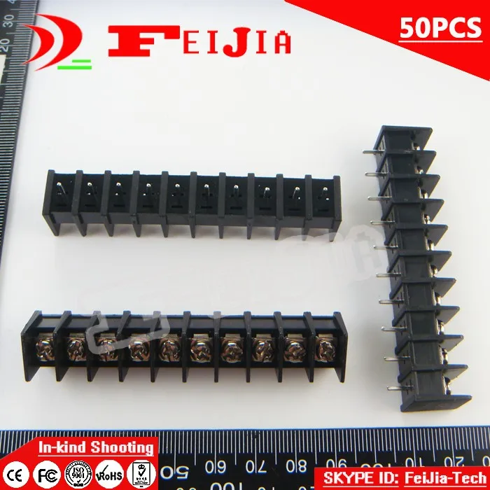 

50PCS 25-7.62-10P / 25 7.62mm 10Pin Barrier Terminal Block Screw Terminal Block Pitch 7.62mm Terminal Block Free Shipping