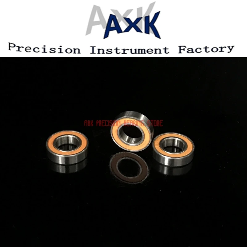 2023 6800rs Bearing Abec-3 (10pcs) 10*19*5 Mm Thin Section 6800-2rs Ball Bearings 61800 Rs 6800 2rs With Orange Sealed L-1910dd