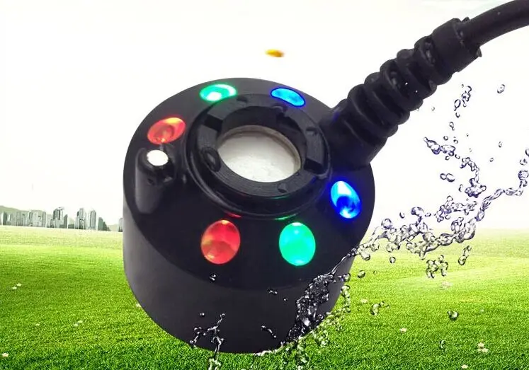 2016 جديد 6 اللون 16 مللي متر جهاز تكوين ضباب بالموجات فوق الصوتية رش نافورة الماء بركة البخاخة الهواء المرطب