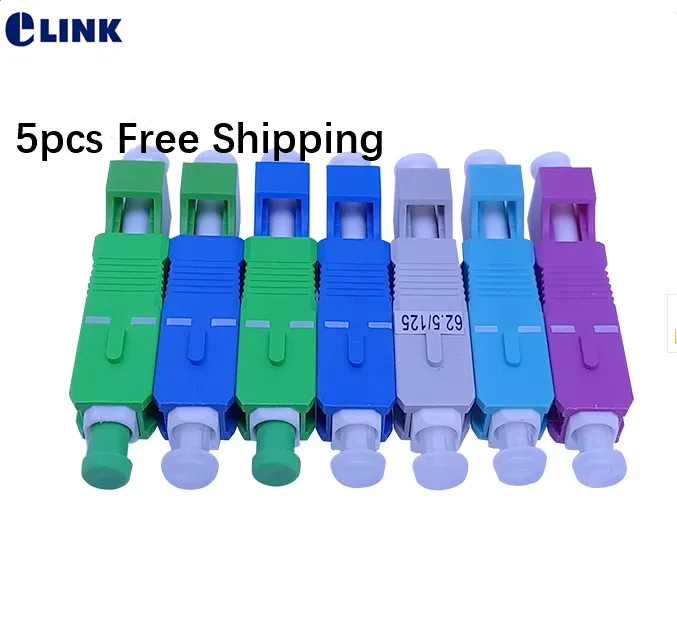 LC-SC hybrid adapter female to male VFL use SM MM APC fiber optic connector ftth coupler free shipping factory ELINK 5pcs