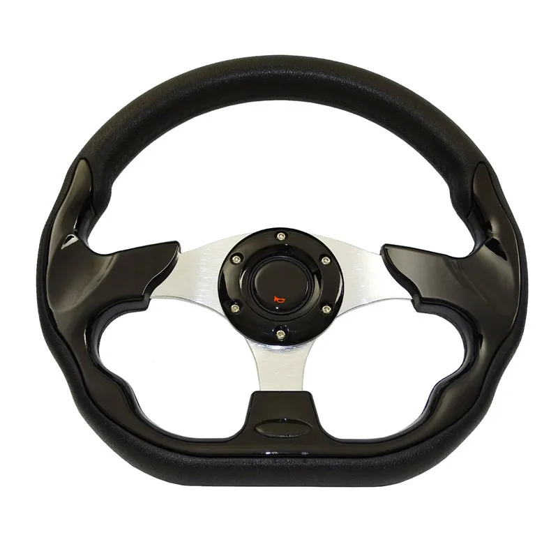 waase Universal Steering Wheels 320mm PVC Leather Racing Sports Auto Car Steering Wheel with Horn Button 12.5 inches