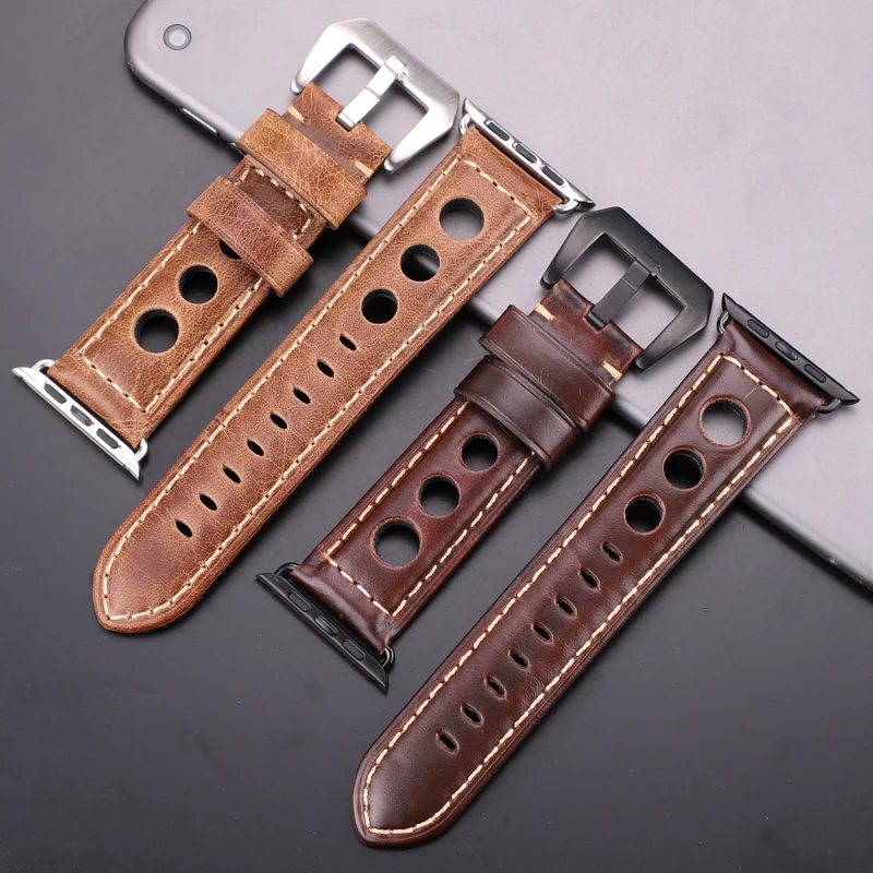 Genuine Leather Watchbands For Apple Watch Band 42mm 38mm Women Men Watch Accessories Strap  44mm 40mm Series 5 4 3 2