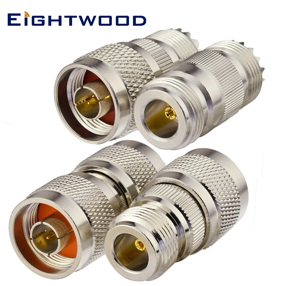 Eightwood N Type Male/Female to UHF PL-259/SO-239 (Male/Female) Straight RF Coaxial Adapter  Kit 4 Type For Baofeng CB Radio