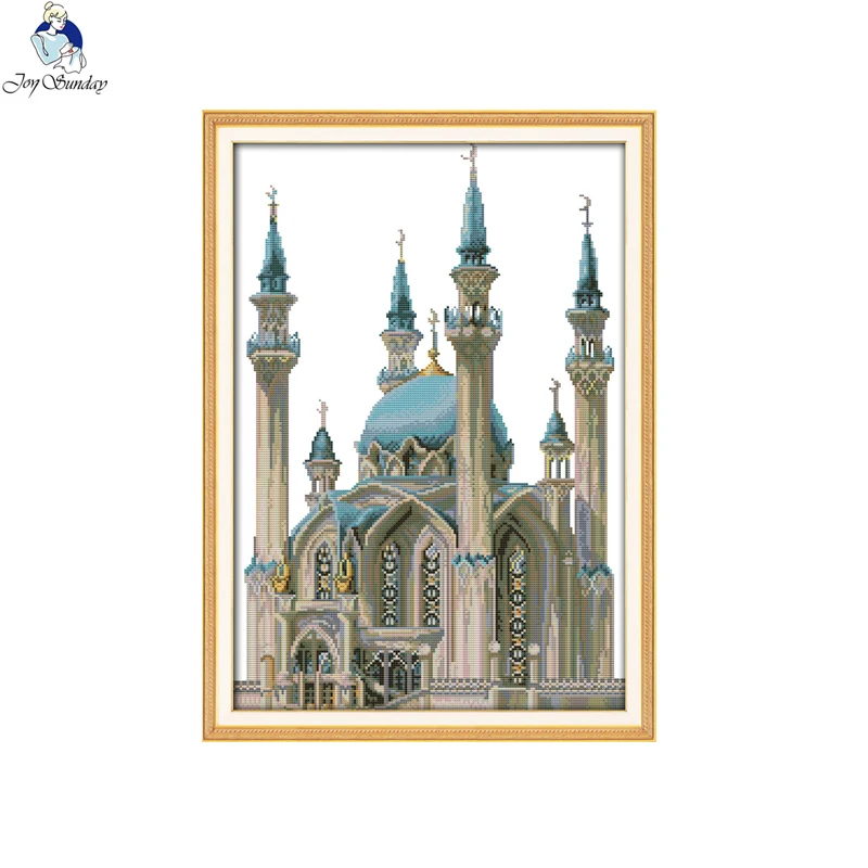 Joy Sunday Castle series Patterns DIY Handmade DMC 14ct and 11ct Cross stitch kit and Precise Printed Embroidery Needlework