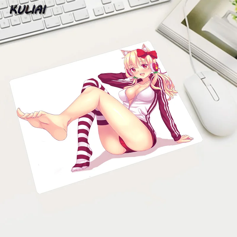 XGZ Red Hair Girl Sexy Anime Wallpaper Mousepad Most Countries Free Shipping Rubber Rectangle Fit Laptop Home Decor Mousepads