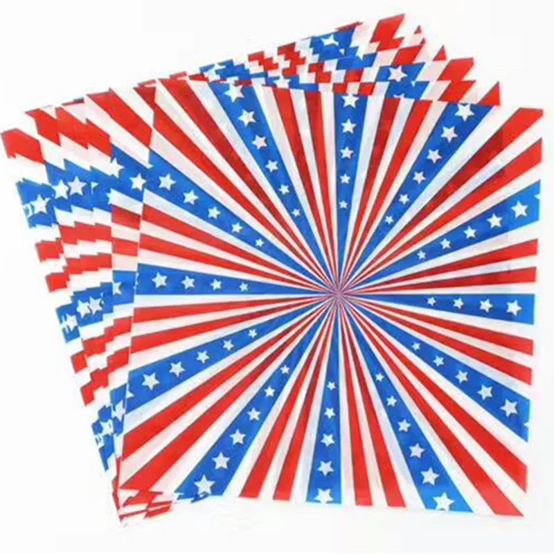 Food Grade Wax Coated Paper, Hot Dog Packing Paper, Wraping, Oil-Absorbing Sheet, Flag Design, 25x25cm