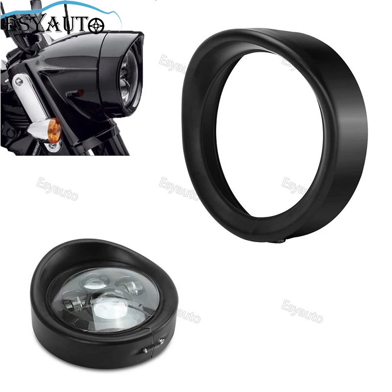 7 inch LED Headlight Trim Ring Visor Housing Motorcycle Headlamp shell Headlight Visor Style