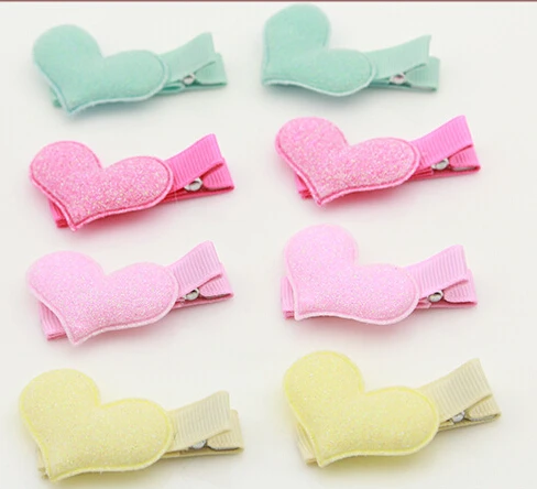 20pairs/lot New Heart Love Hair Clip Baby Children Hairclip Girls Hairpin Pretty Kids Birthday Shiny Party Barrette