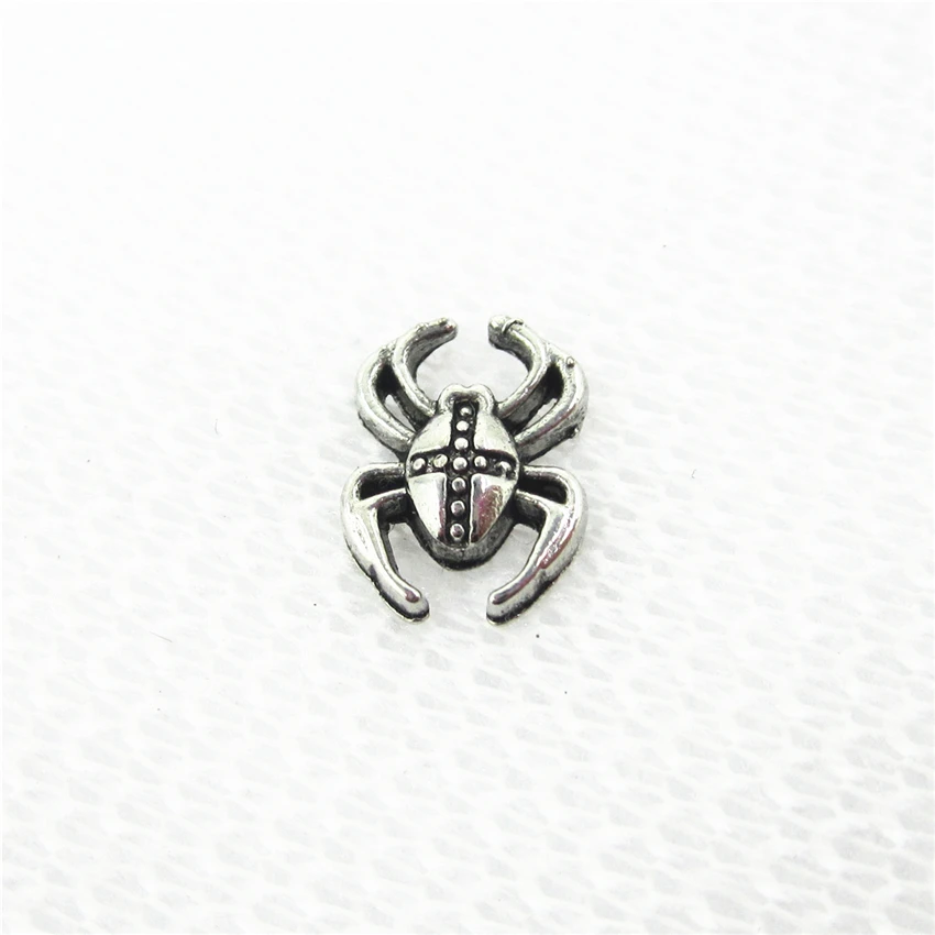 

Hot selling 20pcs/lot Spider Floating Charms Living Glass Memory Floating Lockets DIY Jewelry Charms