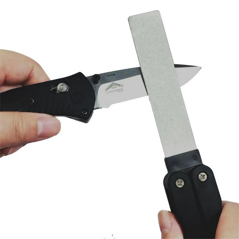 TCJJ Double Side Knife Sharpener 400# 600# Stone Diamond Whetstones Garden Knife Sharpening Tools Outdoor Survival Sharpener