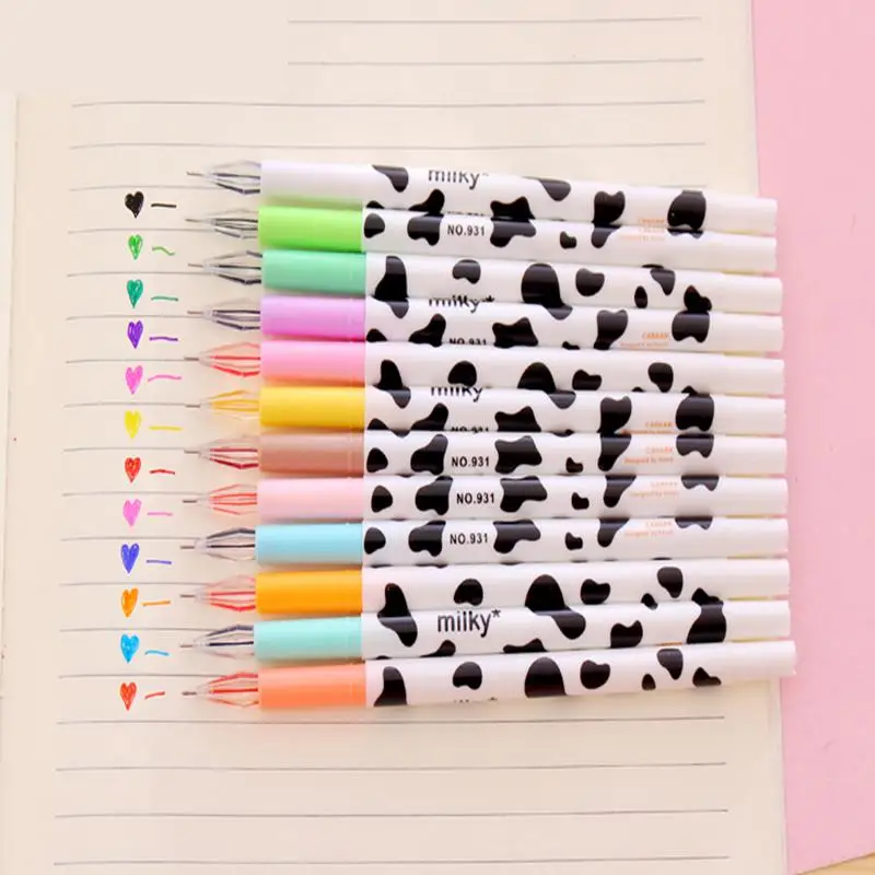 

Jonvon Satone 36 Pcs (3set) Cute Diamond Gel Pen Milky Cow Pen Korean Stationery Material Escolar School Supplies Gift Wholesale