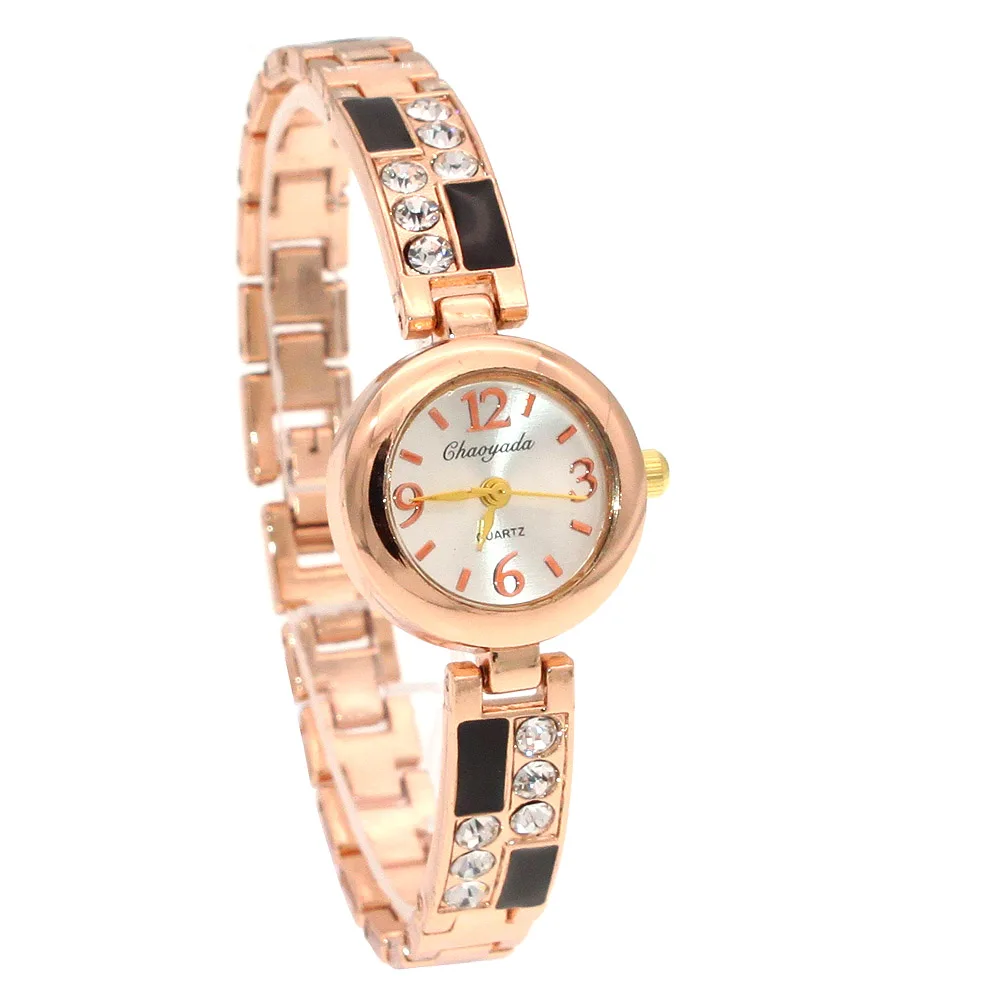 Casual Watch Rhinestone strap Metal Materials Dress ladies Watch Stylish Women Watches Hours Quartz Dress Glass Wristwatches O79