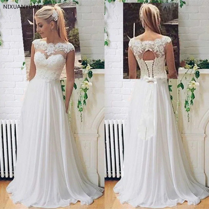 

Sexy Simple Plus Size Beach Bohemian Bohe Lace A Line Wedding Bride Dresses Gowns 2023