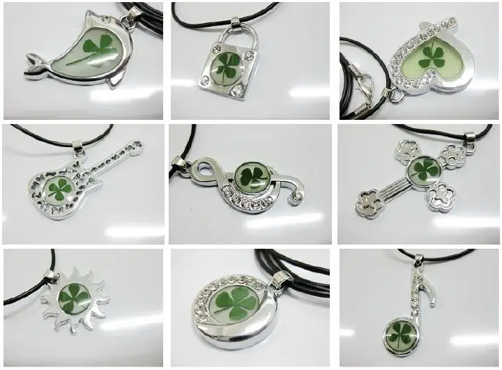 27 pcs real shamrock jewelry mixed design fashion personal pendant