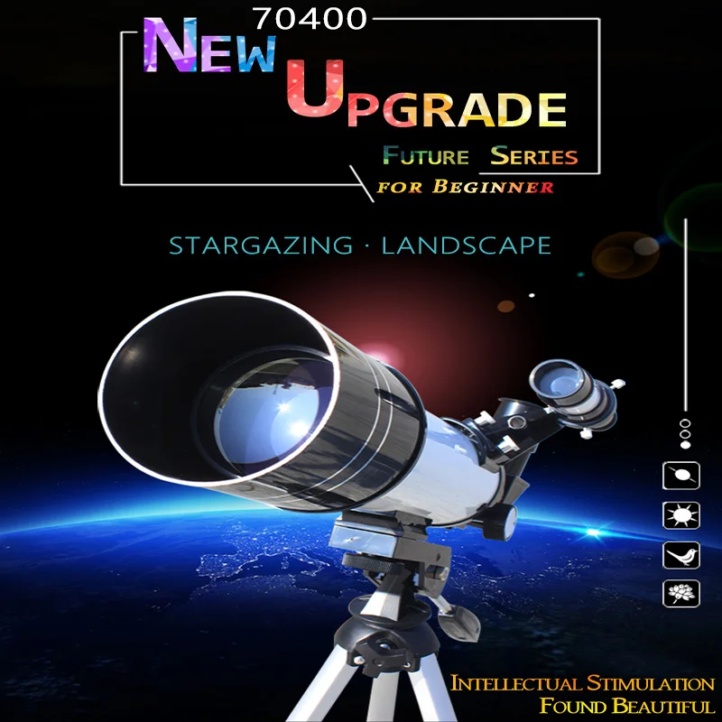 Datyson 20-200x 70mm Caliber Monocular Space Astronomical Telescope 90 Degrees Basic Version with Tripod