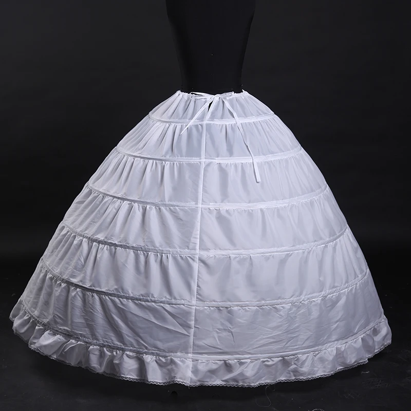 Falda abombada de crinolina grande de hueso de 6 aros para mujer, vestido de baile para enagua, vestido de quinceañera, Jupon Vintage