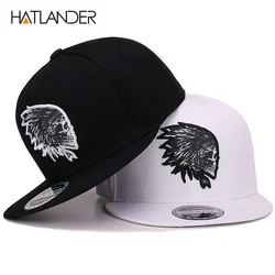 [Hatlander] Borduurwerk Schedel Baseball Caps Hoeden Hiphop Snapbacks Platte Rand Botten Gorra Sport Snapback Caps Voor Mannen vrouwen Unisex