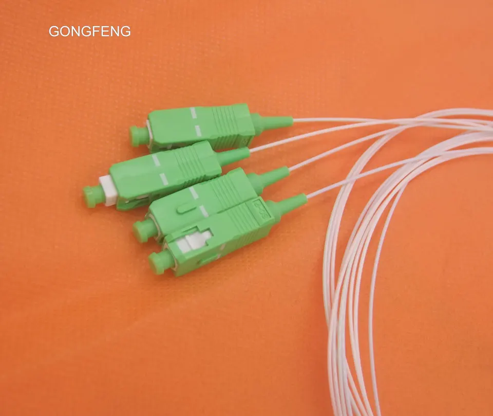 10pcs NEW Steel Tube 1x4 Differential Mini Blockless SC/APC Connector 1*4 Fiber Optic PLC Splitter Wire harness Wholesale