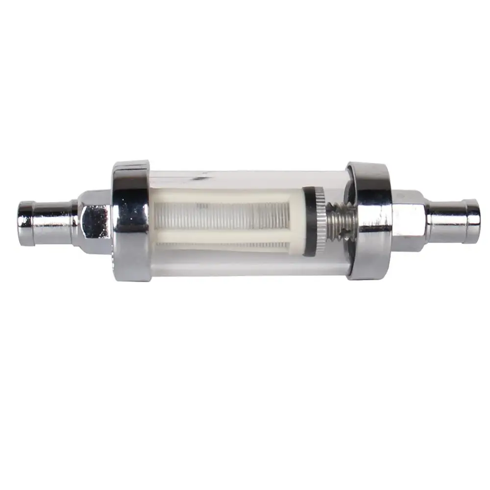 2-Pack 3/8" Chrome Glass Inline Fuel Filters – Petrol Diesel Universal – CarBole 9748 1 thumbnail image