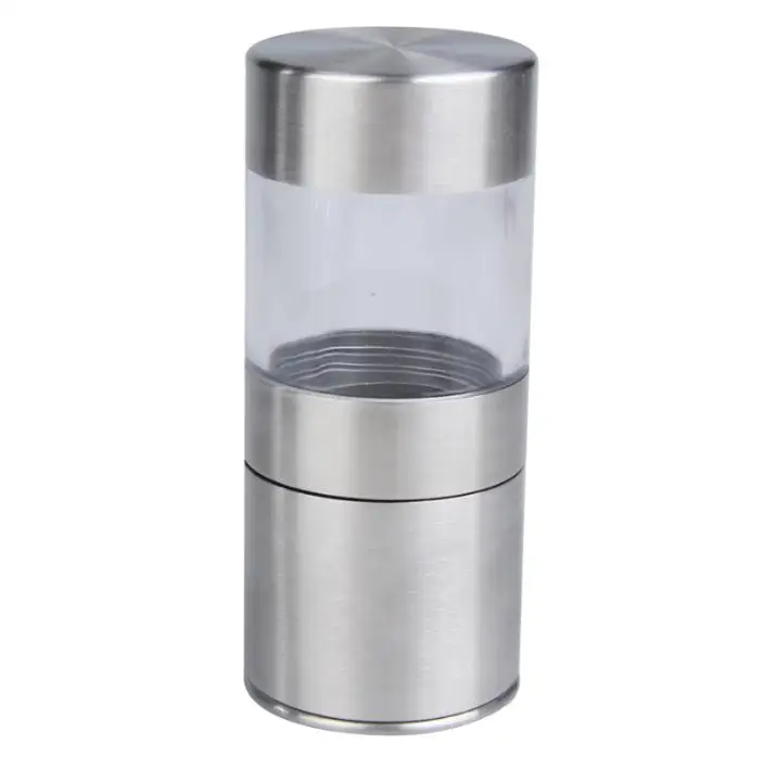 by DHL or EMS 100 pcs Novetly Home Kitchen Tool High Quality Manual Stainless Steel Salt Pepper Mill Spice Sauce Grinder Silver