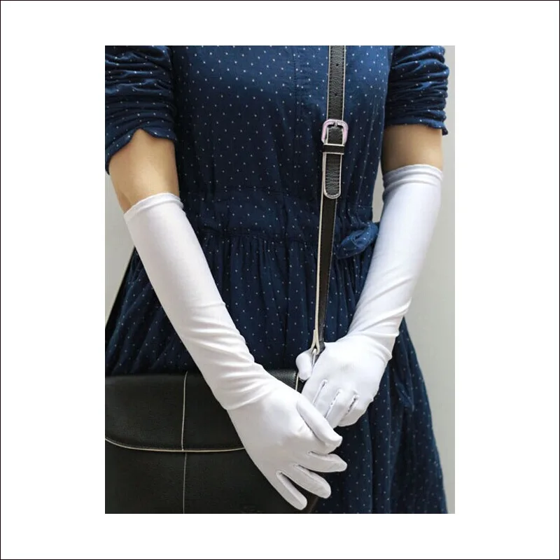 White Black Long Gloves Halloween Cosplay Costumes Accessory Polyester 52CM Demon Ghost Death Devil Cos Handwear Unisex Gloves