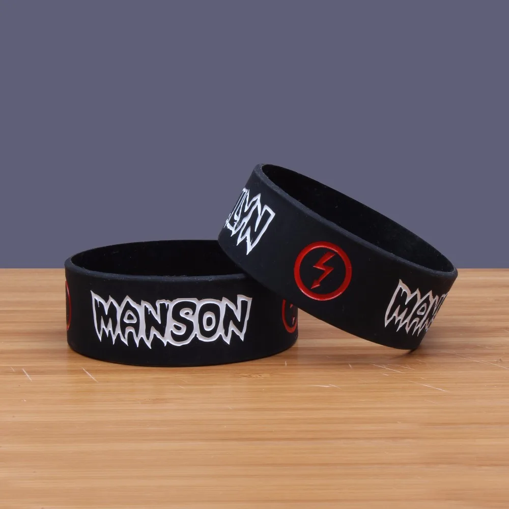 Marilyn Manson Silicone Bracelets&Bangles Wide Version Band Heavy Metal Music Band Prog/Art Rock Silicon Wristband SH281