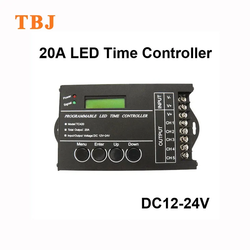 

DC12V - 24V WiFi Control 20A 5 Channels Programmable LED Time Controller for Strip light