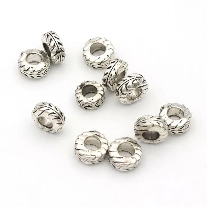 20pc Große Loch Europäischen Lose Spacer Metall Perlen Für Hand Schmuck Machen Diy Halskette Armband Zubehör Großhandel – Detail 7