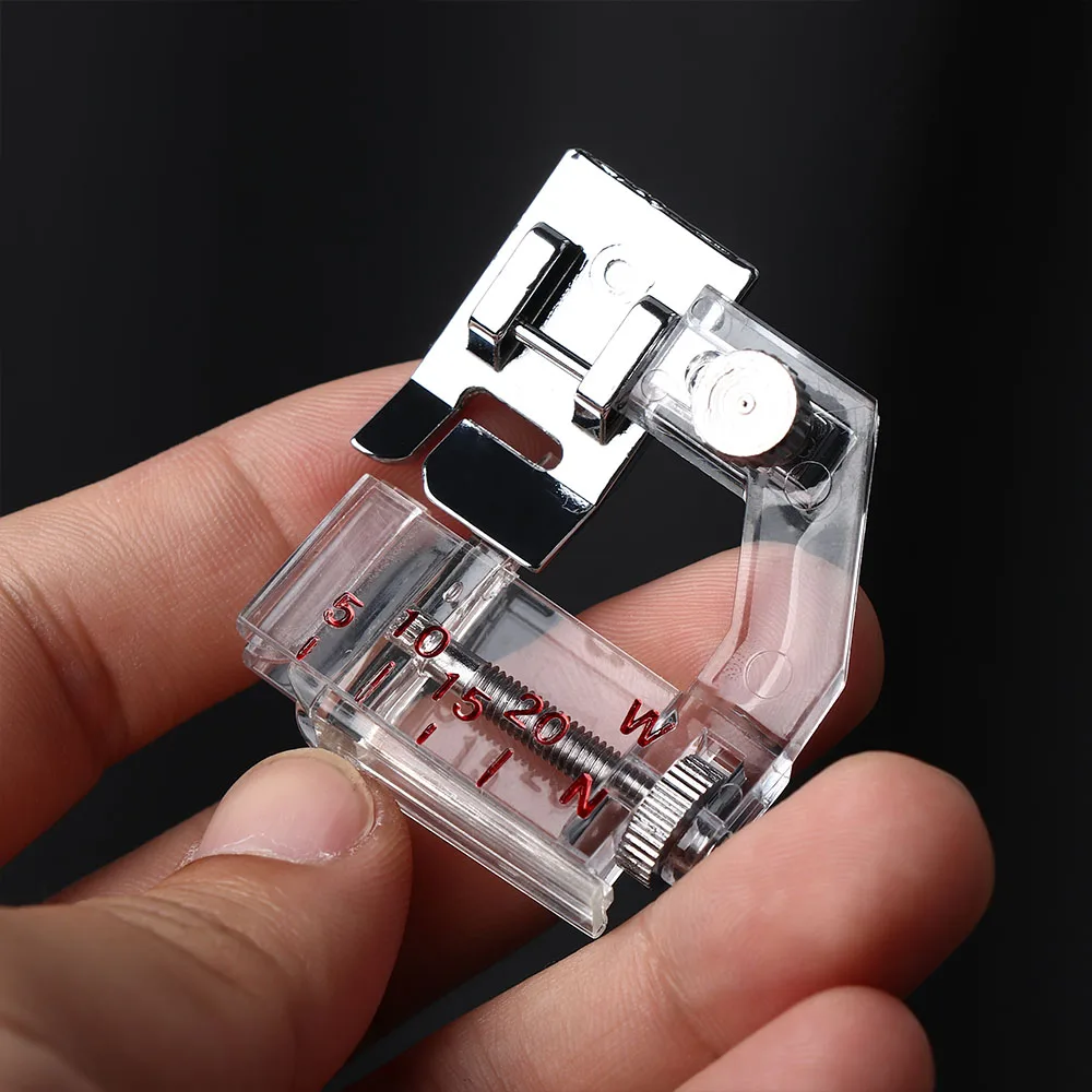 1Pc Adjustable Bias Tape Binding Foot Snap On Presser Foot For Sewing Machine Parts Accessories Good Multifunction Household