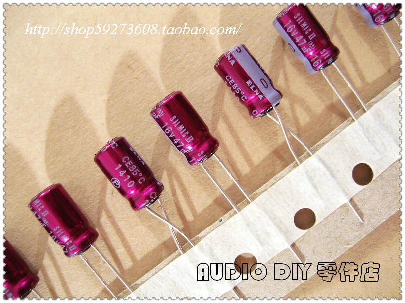 30PCS/50PCS ELNA viola abito rosso SILMIC II per conto del 47uF/16V audio condensatore elettrolitico (6.3*11mm) trasporto libero