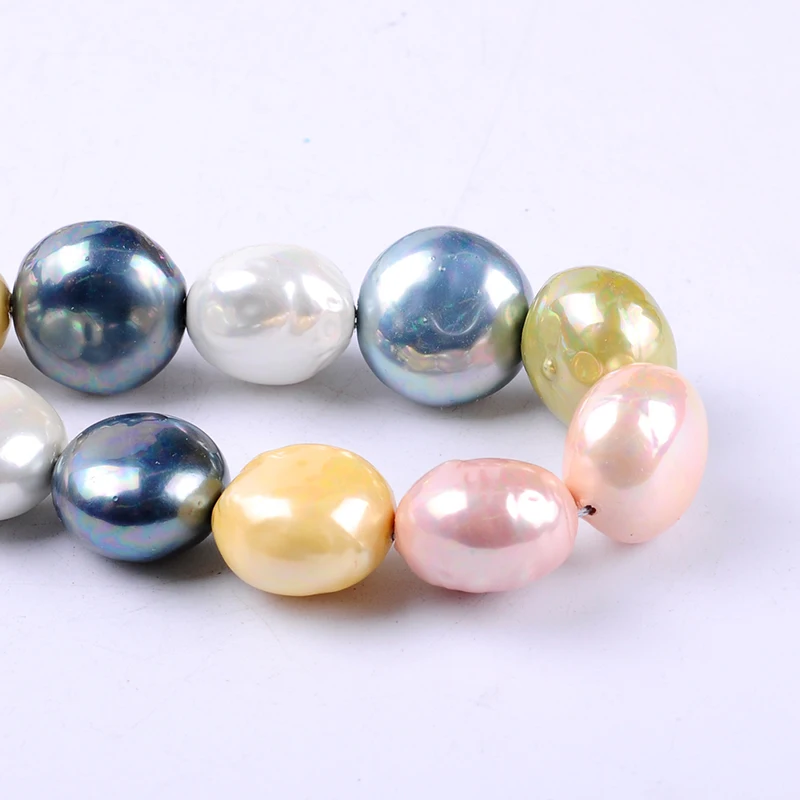 1pack/lot 20mm Fashion Flat Round Natural Shell Pearl Loose Spacer Beads DIY for Jewelry Craft Necklace