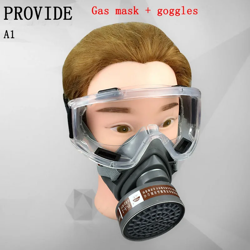 PROVIDE respirator mask + Goggles Brand protection gh quality protective mask against Painting pesticide spray gas mask