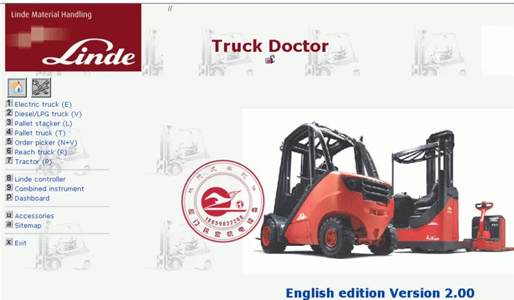 Linde doctor program v2.01.05 [01.2016] forklift truck diagnostic software diagnosis tool cable truckdoctor repair diagnose