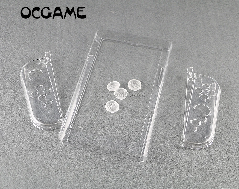 20sets/lot Transparent Crystal Clear Protective Hard Case Cover Skin Shockproof Joystick Grips Caps For NS NX Switch