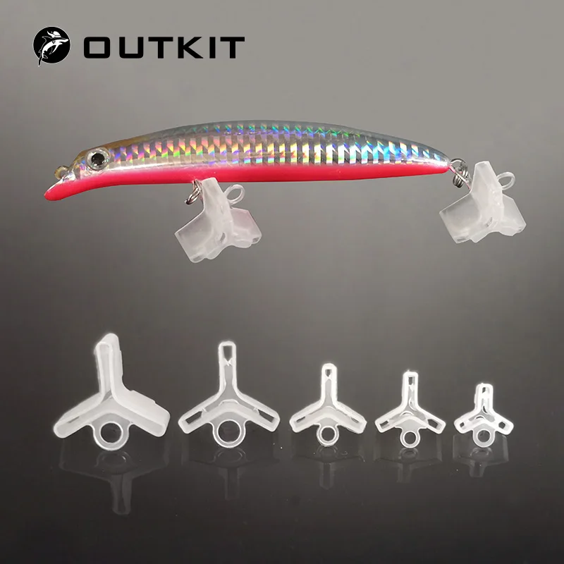 OUTKIT 20PCS/lot Plastic Treble Hook Protectors Covers for Fishing Lures 5 Sizes Holders Case Bonnets Caps Safety Protector