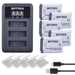 Batería np bx1 de 5 piezas NP-BX1 + cargador LCD de 3 ranuras para Sony DSC-RX100 IV, HX300, WX300, DSC-WX500, X3000R, MV1, AS30V, HDR-AS15