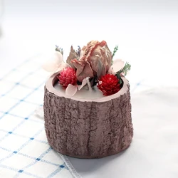3D Tree Stump Flower Pot Shape Silicone Mold Epoxy resin Succulent Flower Cement Pot Silicone Mold Candle Decoration Craft