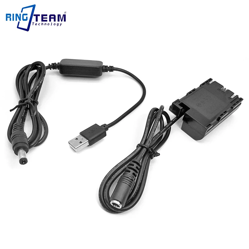 DC 5V 2.4A-4A USB Power Cable + LP-E6 DR-E6 DRE6 for Canon Digital Cameras EOS 5D Mark II III 5D2 5D3 6D 7D 60D SLR Camera