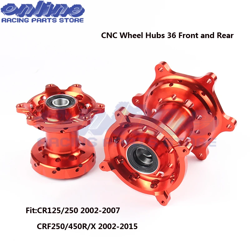 Motorcycle Billet CNC Wheel Hubs 36 Front and Rear Spokes For Honda CR125/250 2002-2007 CRF250/450R/X 2002-2015