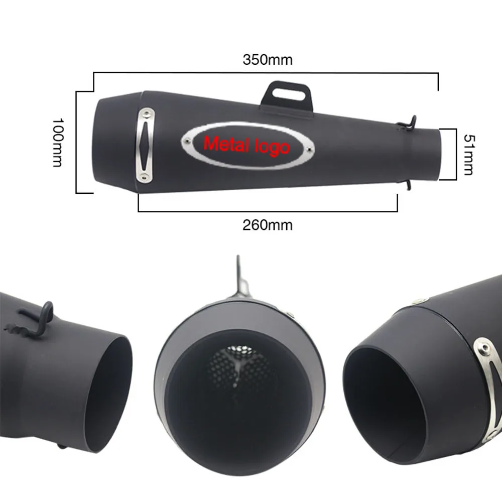 ZSDTRP 51MM Motorcycle Scooter M4 Exhaust Muffler Moto Escape GP Pot Silencer For Most Motocross Dirt Bike Cross ATV Slip on