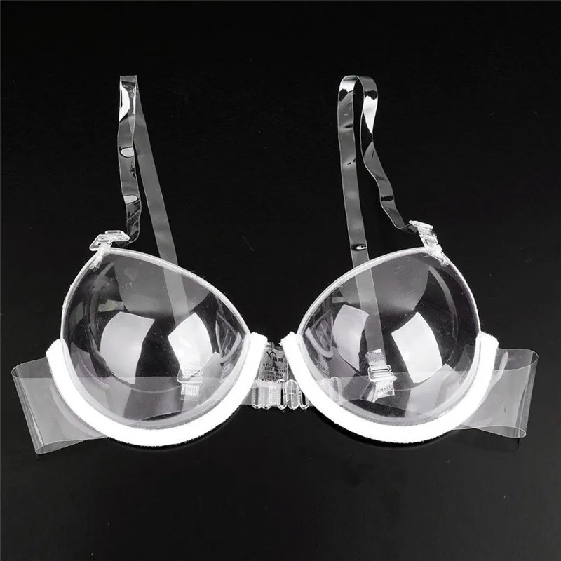 New Ultra-thin Strap Invisible Bras Underwear Sexy Women 3/4 Cup Transparent Clear Push Up Bra