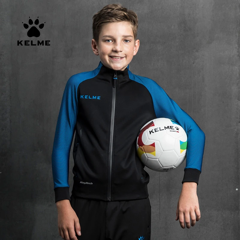 KELME Kid's Sportswear Exercise Coat Windproof Jacket  Joggers Football Running Training Zipper Jacket Sports Coat Boys 3873300