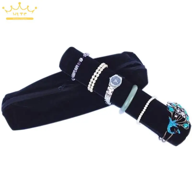 Organizer Mannequin Black Superior Soft Jewelry Display Roll Bags Travel Portable Pouch Bracelete Storage Bag Chain Watch Case