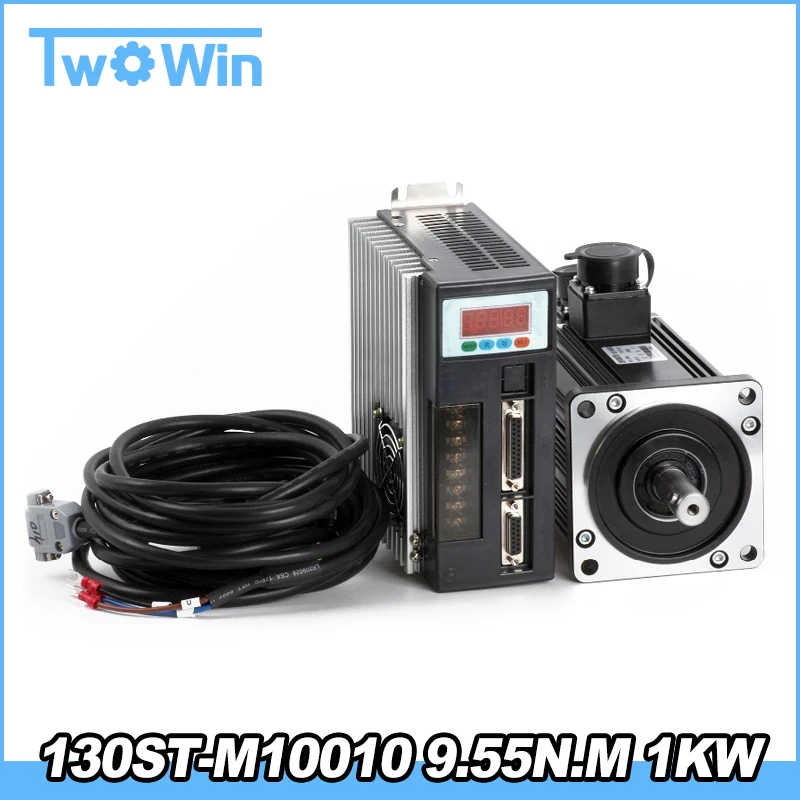 Jogos do Servo Motor da Máquina de Costura do Cnc Motorista Combinado com Cabo 1kw 130st-m10010 9.55n.m 1000rpm C.a. 130st M10010