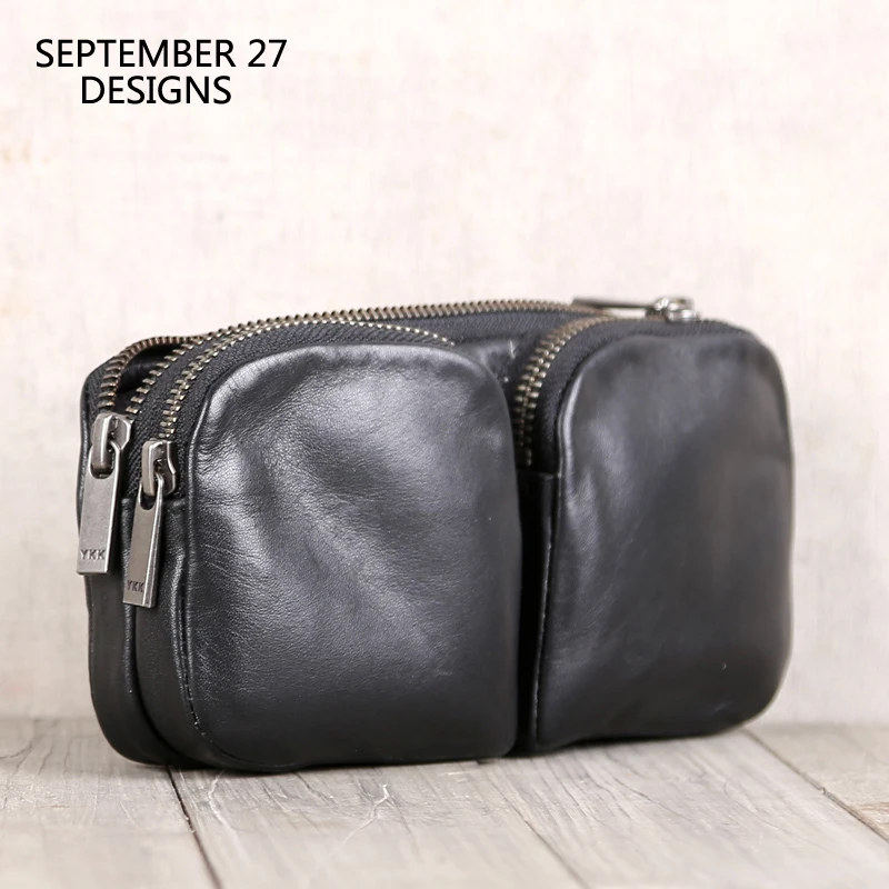 Clutch Bag Men Genuine Leather Luxury Handmade Male Casual Long Organizer Wallet Cell Phone Purses Cowhide Storage Coin Bags