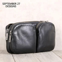 Clutch Bag Men Genuine Leather Luxury Handmade Male Casual Long Organizer Wallet Cell Phone Purses Cowhide Storage Coin Bags